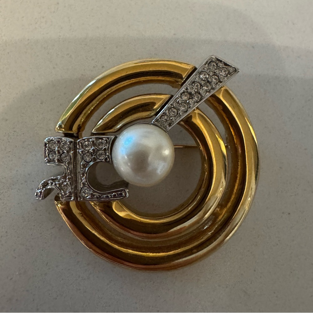 Courrèges Logo Brooch